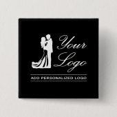 Aangepast trouwidee gepersonaliseerd fotontwerp vierkante button 5,1 cm (Voorkant)