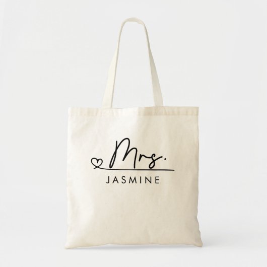 Aangepast trouwmonogram tote bag (Voorkant)