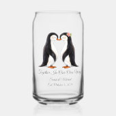 Aangepast Trouwpinguïnpaar Blikvorm Glas (Voorkant)