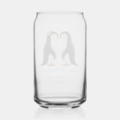 Aangepast Trouwpinguïnpaar Blikvorm Glas (Achterkant)