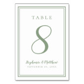 Aangepast trouwtafelnummer diner salie groen kaart (Voorkant)