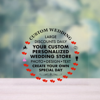 Aangepast Trouwteken 8 "x 10" Acryl Acryl Bord