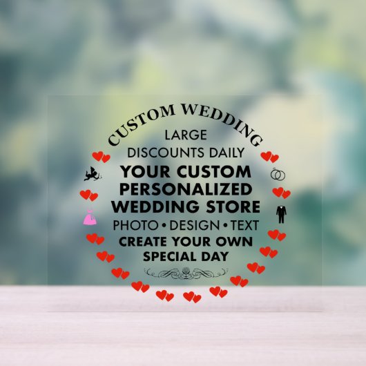 Aangepast Trouwteken 8 "x 10" Acryl Acryl Bord (Neutraal)