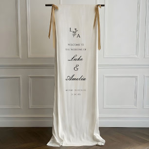 Aangepast trouwwelkomstbord, Elegante stof Spandoek