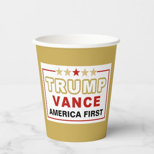 Aangepast, Trump 2025 De Gouden Eeuw, Amerika eers Papieren Bekers (Voorkant)