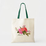 Aangepast |  tuin tote bag<br><div class="desc">Met de hand geschilderd rood en roze floraal ontwerp door Shelby Allison. Ideaal voor een rustige lentestijd bruiloft! Voor passende uitnodigingen,  antwoordkaarten,  stickers en andere punten klik op de verbinding hieronder om het volledige  Collectie van de Tuin te uitzichten.</div>