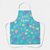 Aangepast Tulp Schort Blauw Roze Geel (Voorkant)