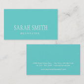 Aangepast Turquoise Acqua Blue Visitekaartje (Voorkant / Achterkant)