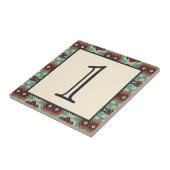 Aangepast Turquoise Blue Terracotta Red House Numb Tegeltje (Zijkant)