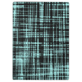 Aangepast Turquoise- en Black Abstract Stripe-patr Klembord (Achterkant)