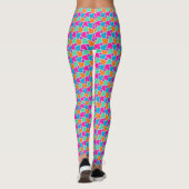 Aangepast Turquoise, magenta, Oranje, Aqua Mosaic Leggings (Achterkant)