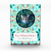 Aangepast Turquoise Rood Roze Kerstdecor Gift Fotoblokken (Voorkant)