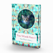 Aangepast Turquoise Rood Roze Kerstdecor Gift Fotoblokken (Rechts)