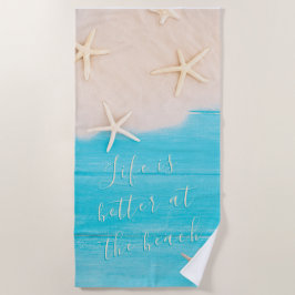 Aangepast Turquoise Wood met Starfish Summer Strandlaken