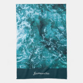 Aangepast Turquoise-Zee en Waves Modern Theedoek (Verticaal)