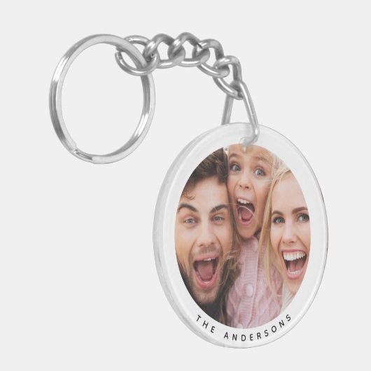 Aangepast twee foto dubbelzijdig acryl sleutelhanger (Voorkant Links)