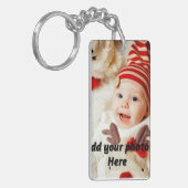 Aangepast twee foto dubbelzijdig acrylische Sleute Sleutelhanger (Voorkant Links)