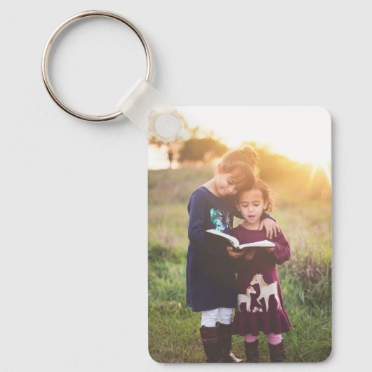 Aangepast twee foto dubbelzijdige aluminium Sleute Sleutelhanger (Voorkant)