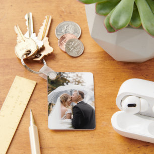 Aangepast twee foto dubbelzijdige aluminium Sleute Sleutelhanger