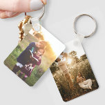 Aangepast twee foto dubbelzijdige aluminium Sleute Sleutelhanger<br><div class="desc">Voeg met gemak uw verticale afbeeldingen aan deze sleutelhanger van sjabloon toe. Deze sjabloon staat voor een verschillende foto op de voorzijde en de rug van de sleutelhanger toe.</div>