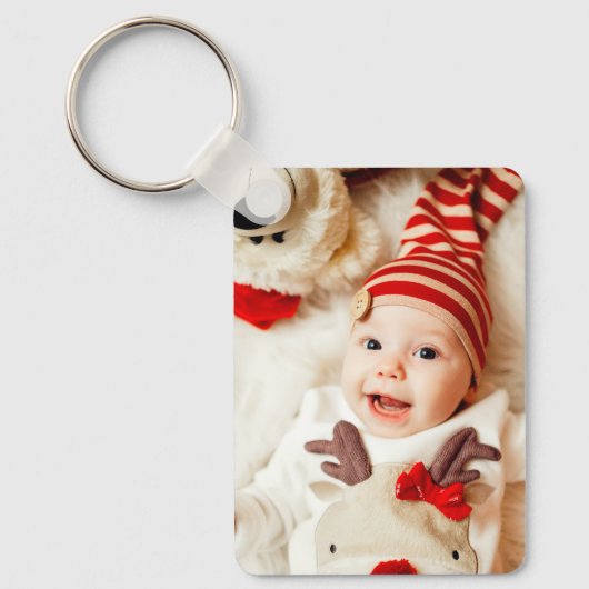 Aangepast twee foto dubbelzijdige aluminium Sleute Sleutelhanger (Voorkant)