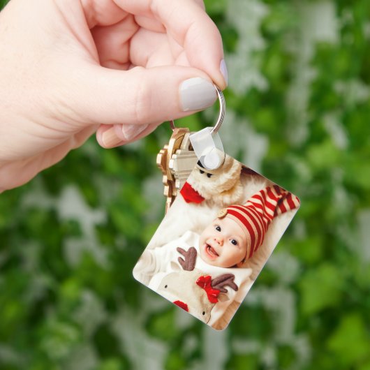 Aangepast twee foto dubbelzijdige aluminium Sleute Sleutelhanger (Hand)