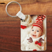Aangepast twee foto dubbelzijdige aluminium Sleute Sleutelhanger (Voorkant)