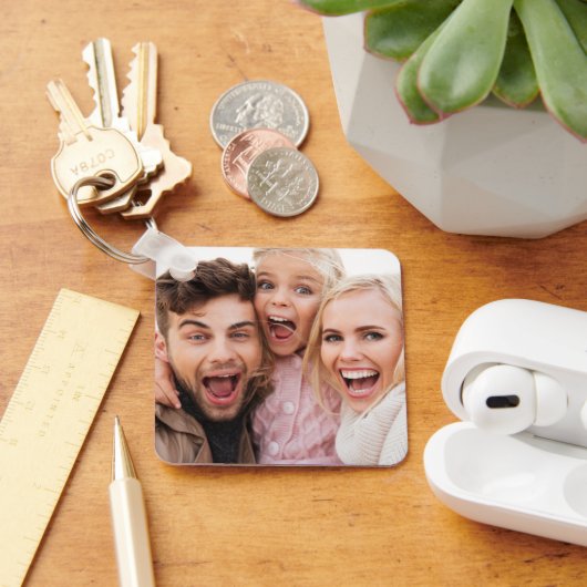 Aangepast twee foto dubbelzijdige aluminium Sleute Sleutelhanger (Bureau)