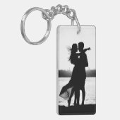 Aangepast twee foto's maken het zwart en wit sleutelhanger (Voorkant Links)