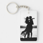 Aangepast twee foto's maken het zwart en wit sleutelhanger (Voorkant)