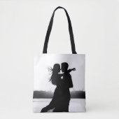Aangepast twee foto's maken het zwart en wit tote bag (Voorkant)