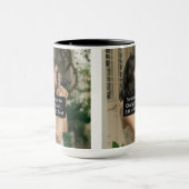 Aangepast twee foto's met pantserslogan 15 oz comb mok (Midden)