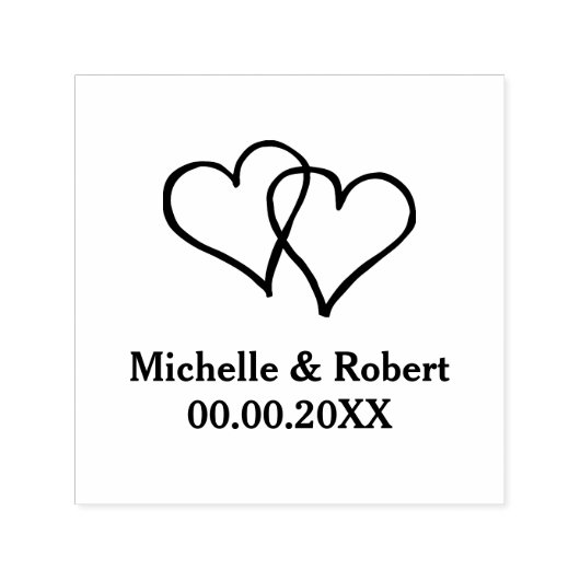 Aangepast twee harten die zelf de bruidsstempel va  zelfinktende stempel (Design)