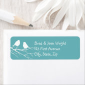 Aangepast twee kleine witte mousserende vogels Sil Etiket (Insitu)