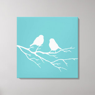 Aangepast twee kleine witte reservemijten Silhouet Canvas Afdruk