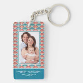 Aangepast twee portretfoto met decoratief patroon sleutelhanger (achterkant)