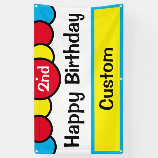 Aangepast, tweede verjaardag spandoek (Verticaal)