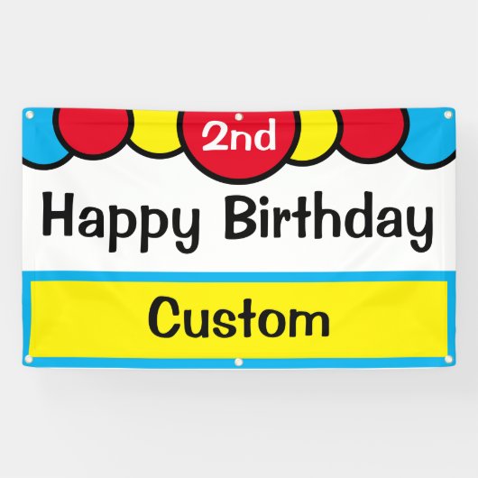 Aangepast, tweede verjaardag spandoek (Horizontaal)