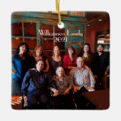 Aangepast tweeledig kerstversiertje met foto's keramisch ornament (Voorkant)