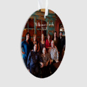 Aangepast tweeledig kerstversiertje met foto's ornament (voorkant)