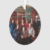 Aangepast tweeledig kerstversiertje met foto's ornament (voorkant)