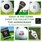 Aangepast tweeledig monogram met voornaam golfballen