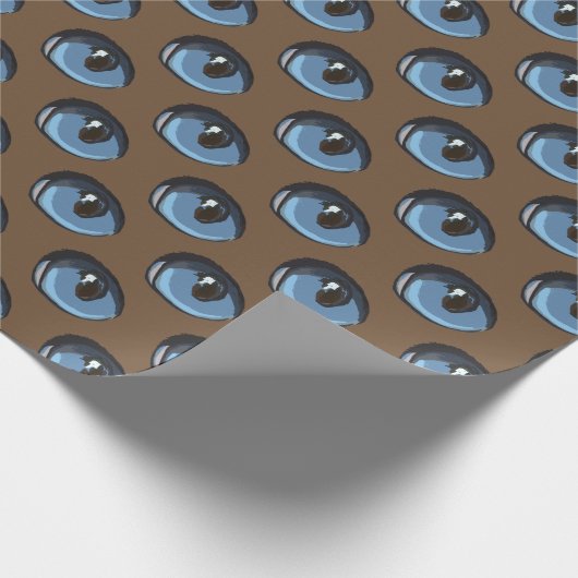 Aangepast type blauw kattenoog cadeaupapier (Hoek)