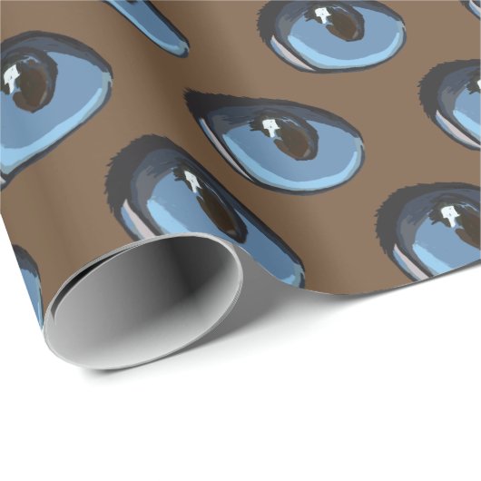 Aangepast type blauw kattenoog cadeaupapier (Rol Hoek)