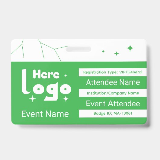 Aangepast type Expo-evenementbezoeker Badge (Voorzijde)