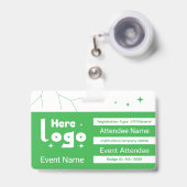 Aangepast type Expo-evenementbezoeker Badge (Voorzijde met uittrekbare clip)