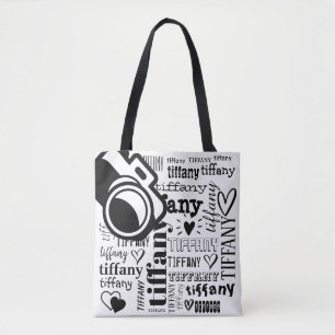 Aangepast type tekstbeschermingspatroon voor fotog tote bag