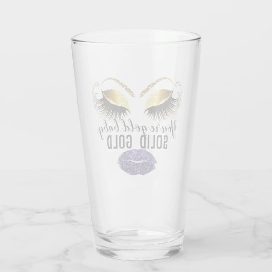 Aangepast U bent Goud Solid Gold Beer Promotie Glas (Achterkant)