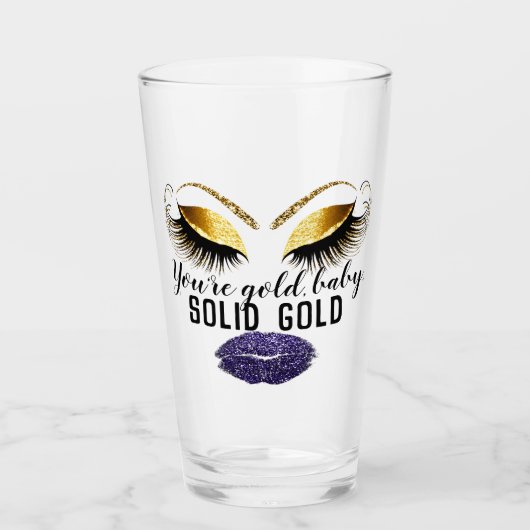 Aangepast U bent Goud Solid Gold Beer Promotie Glas (Voorkant)