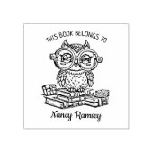 Aangepast Uil Ex-Libris Rubberstempel (Afrduk)